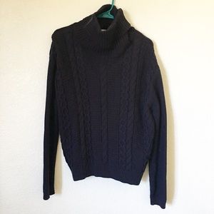 Navy Knit Turtleneck Sweater Large